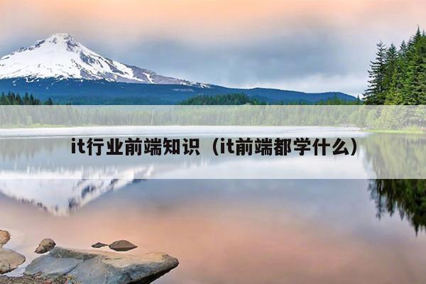 it行业前端知识（it前端都学什么）