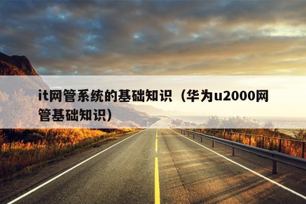 it网管系统的基础知识（华为u2000网管基础知识）