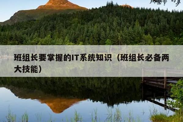 班组长要掌握的IT系统知识（班组长必备两大技能）