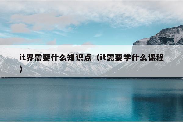 it界需要什么知识点（it需要学什么课程）