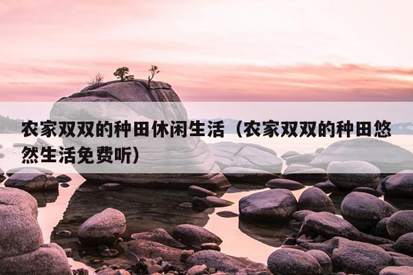 农家双双的种田休闲生活（农家双双的种田悠然生活免费听）