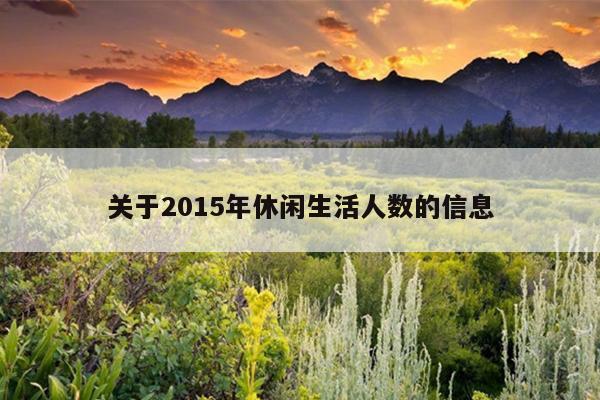 关于2015年休闲生活人数的信息