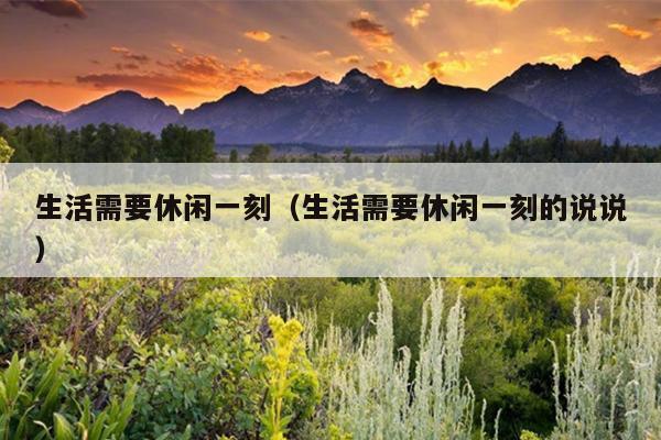 生活需要休闲一刻（生活需要休闲一刻的说说）